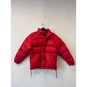 Vintage Down Fill Puffer Jacket Mens XS Red Down Made USA Outdoor 80s